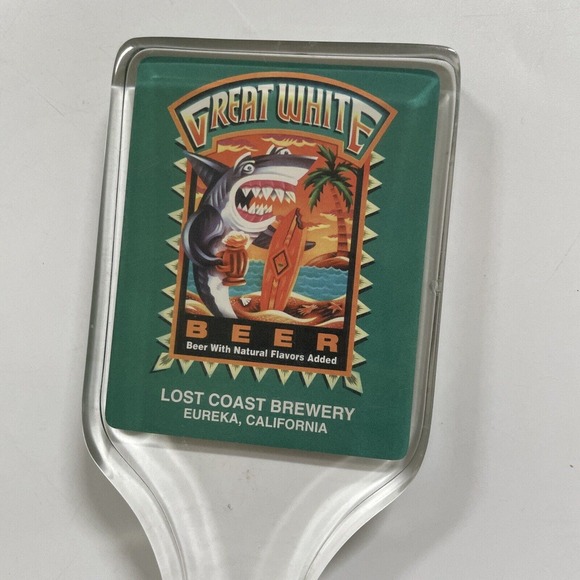 Lost Coast Brewery Great White‎ ACRYLIC Beer Tap 10" SHARK Eureka, CA - Picture 4 of 12